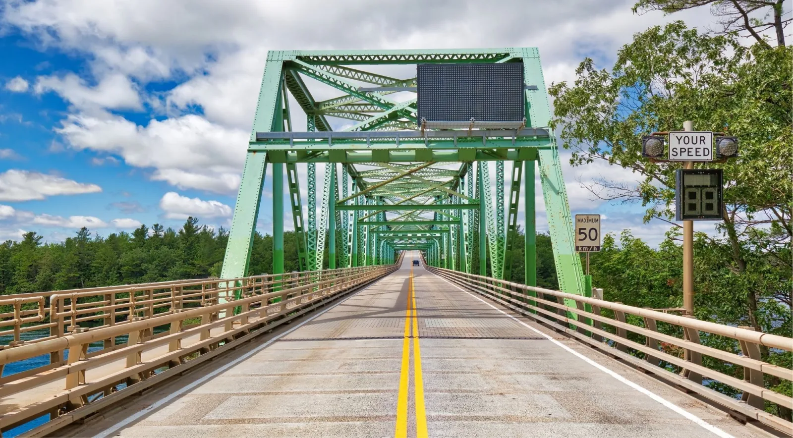 The Thousand Islands International Bridge spanning the St. Lawrence River
